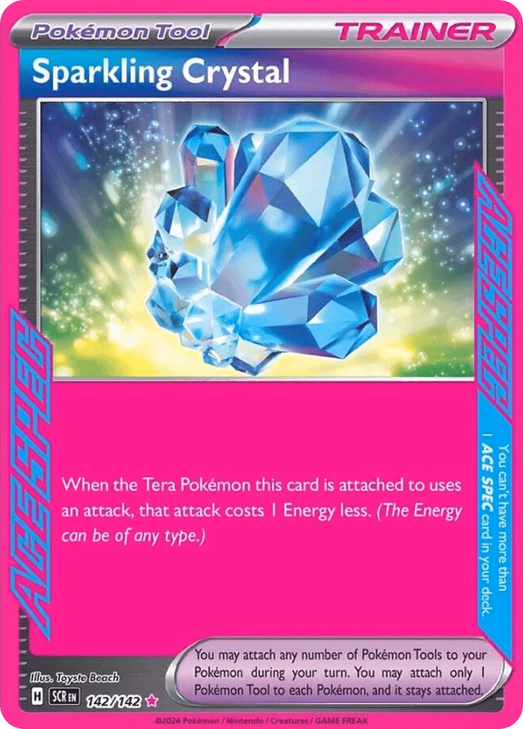 Sparkling Crystal Pokemon card (142/142, Stellar Crown)
