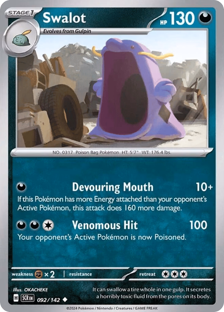 Swalot Pokemon card (092/142, Stellar Crown)