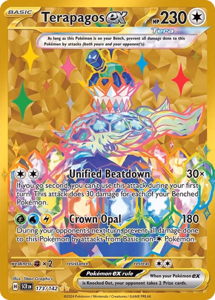 Terapagos ex Pokemon card (173/142, Stellar Crown)