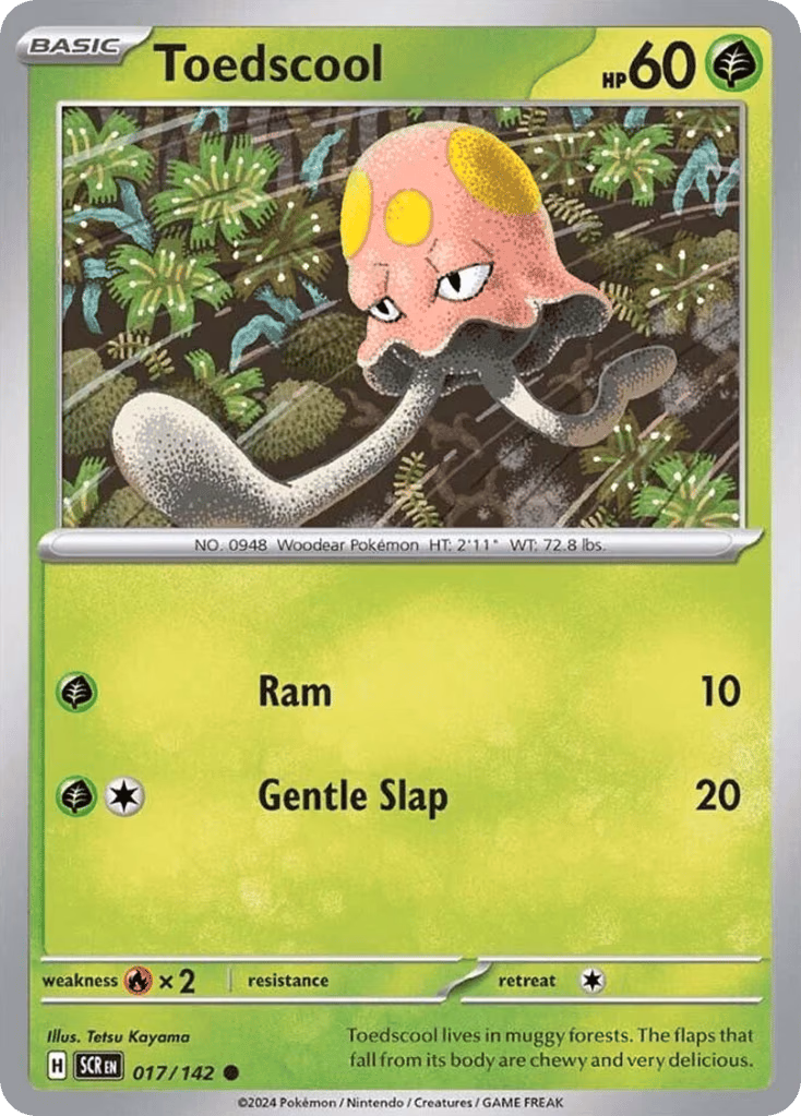 Toedscool Pokemon card (017/142, Stellar Crown)