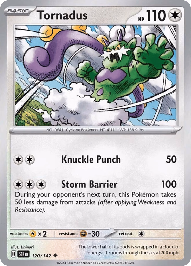 Tornadus Pokemon card (120/142, Stellar Crown)