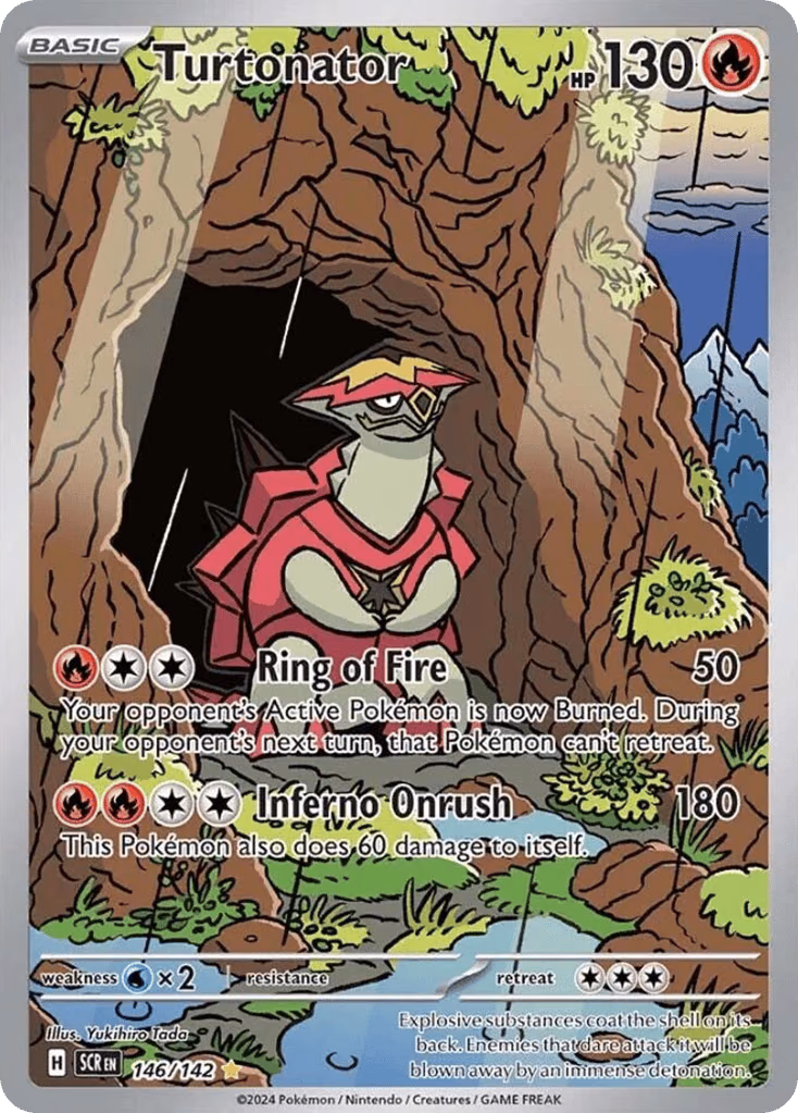 Turtonator Pokemon card (146/142, Stellar Crown)