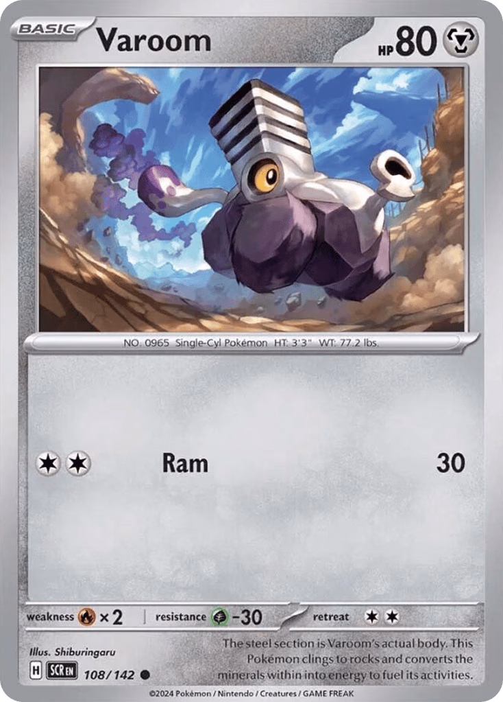 Varoom Pokemon card (108/142, Stellar Crown)