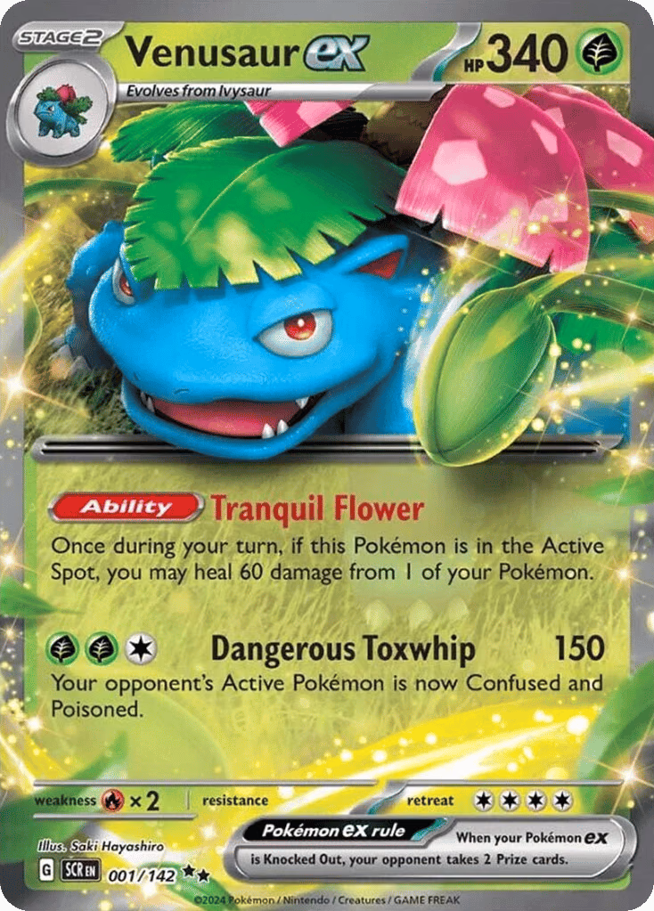 Venusaur ex Pokemon card (001/142, Stellar Crown)