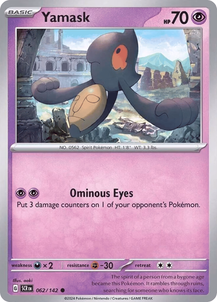 Yamask Pokemon card (062/142, Stellar Crown)