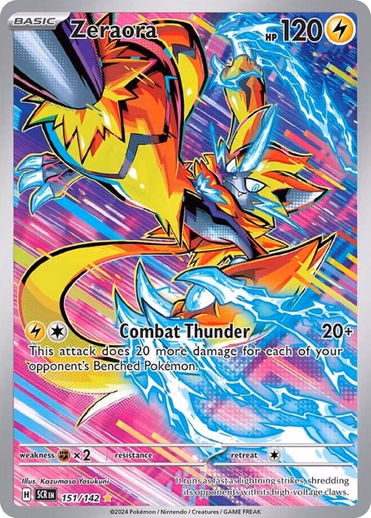 Zeraora Pokemon card (151/142, Stellar Crown)