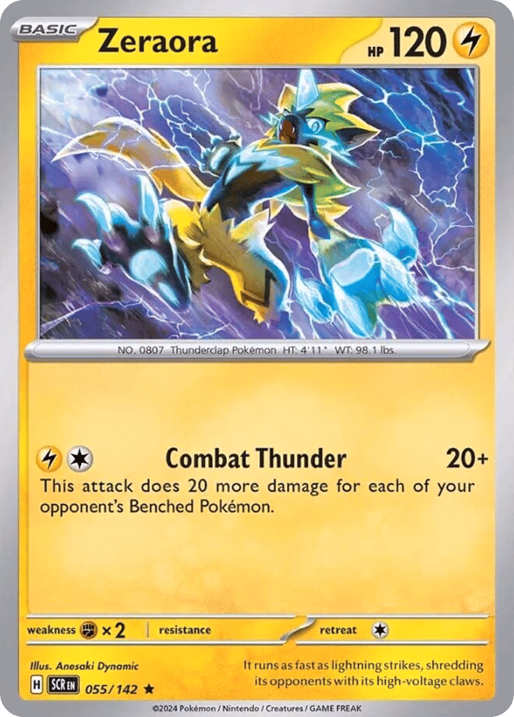 Zeraora Pokemon card (055/142, Stellar Crown)