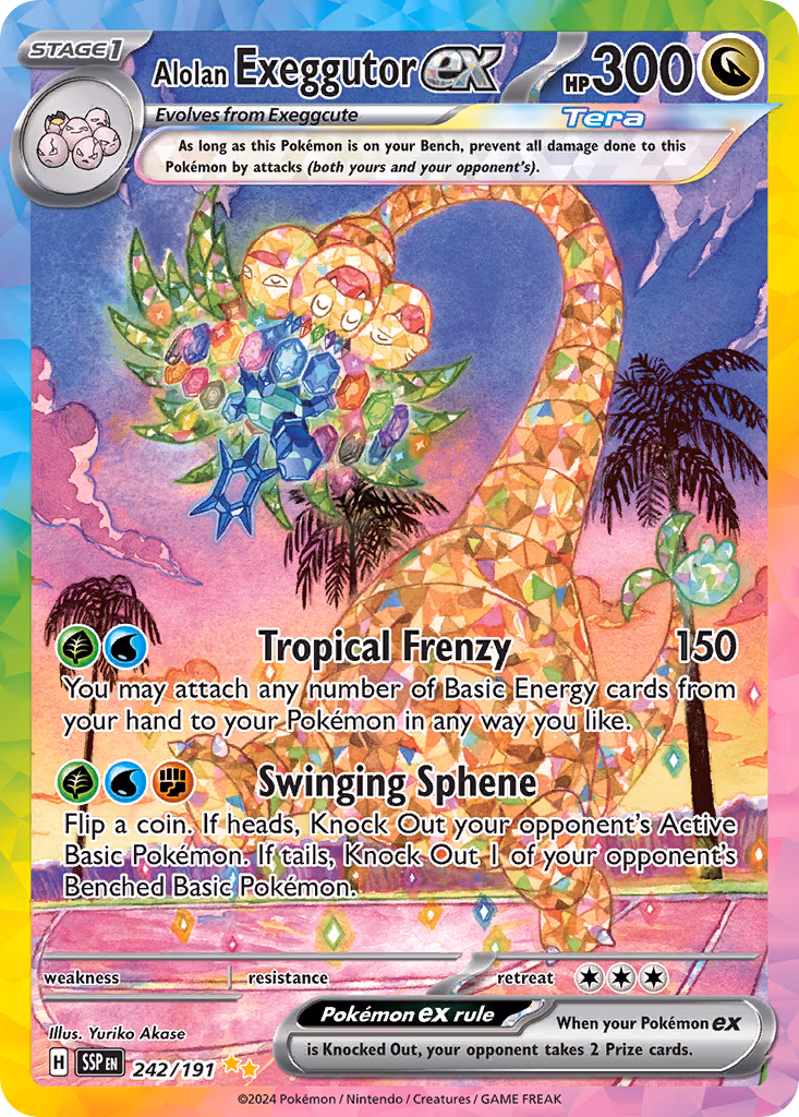 Alolan Exeggutor ex Pokemon card (242/191, Surging Sparks)