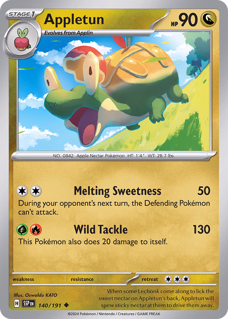Appletun Pokemon card (140/191, Surging Sparks)