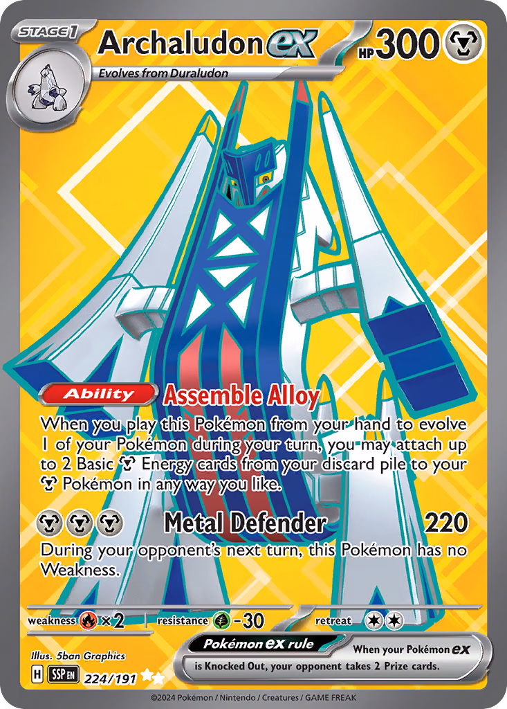 Archaludon ex Pokemon card (224/191, Surging Sparks)