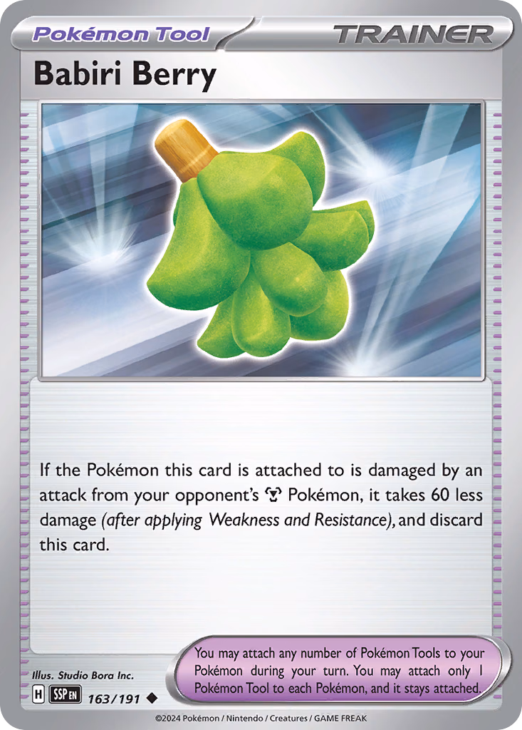 Babiri Berry Pokemon card (163/191, Surging Sparks)