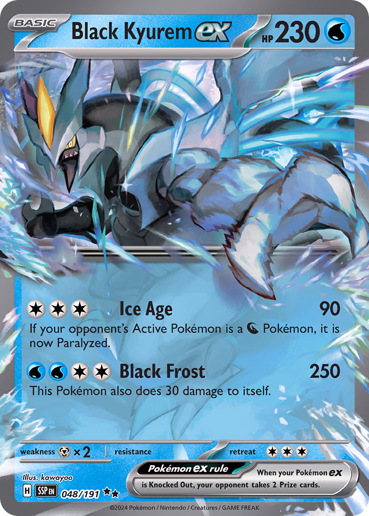 Black Kyurem ex Pokemon card (048/191, Surging Sparks)