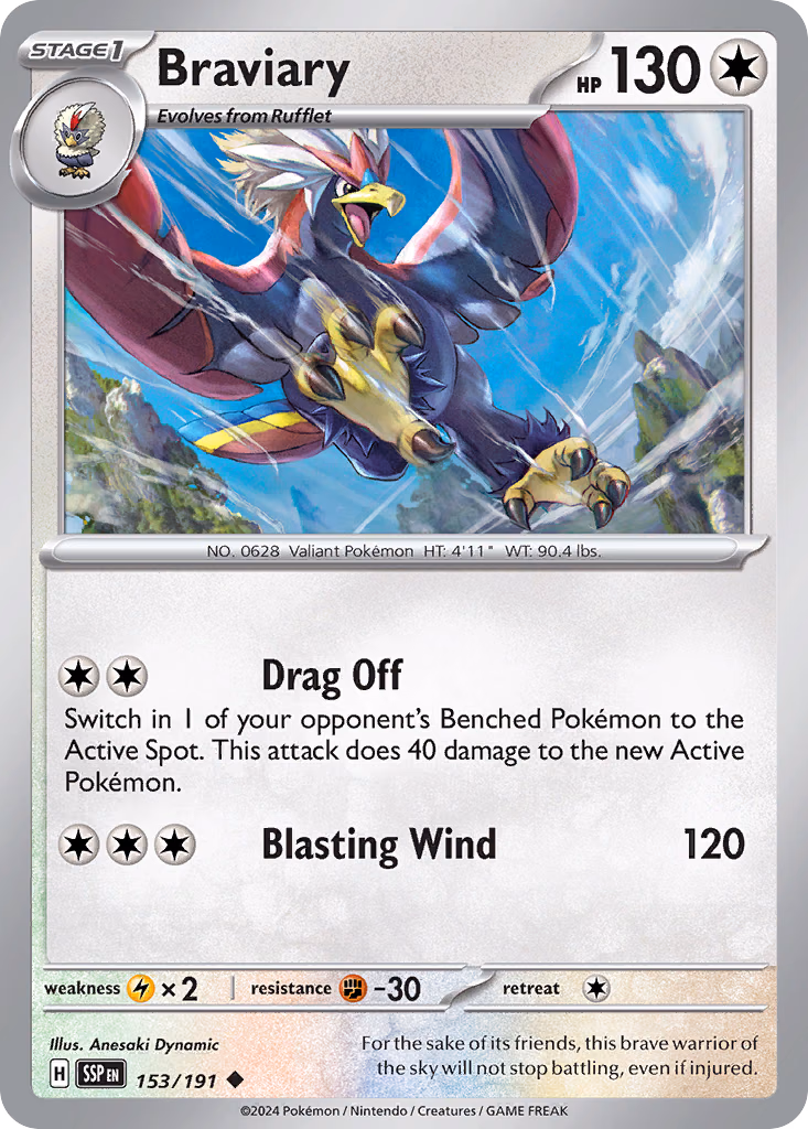 Braviary Pokemon card (153/191, Surging Sparks)