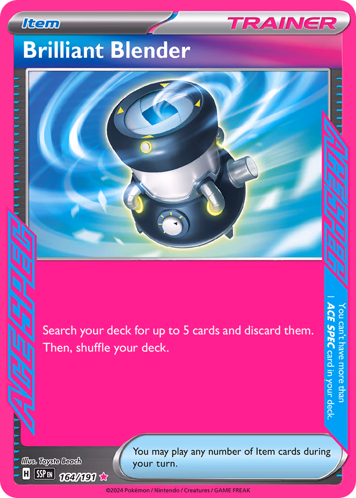 Brilliant Blender Pokemon card (164/191, Surging Sparks)