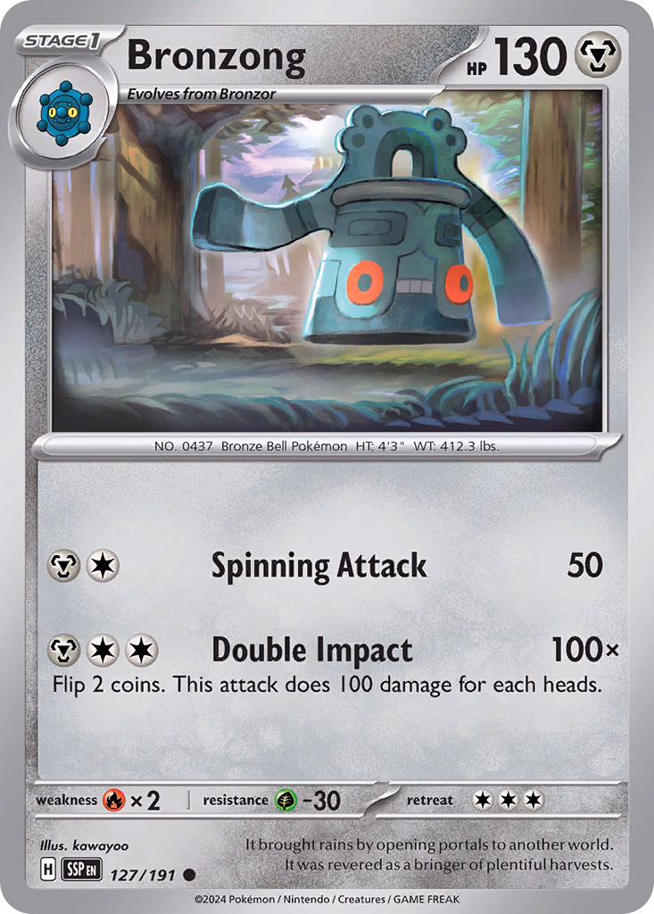Bronzong Pokemon card (127/191, Surging Sparks)
