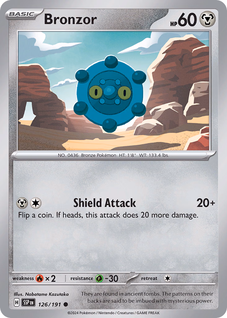Bronzor Pokemon card (126/191, Surging Sparks)