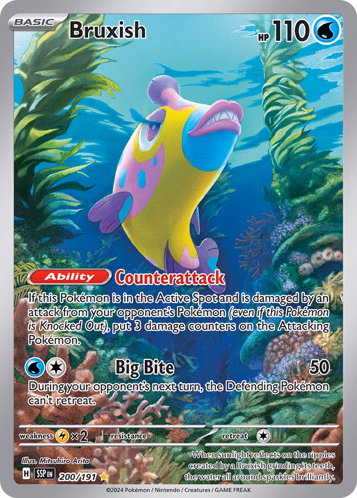 Bruxish Pokemon card (200/191, Surging Sparks)