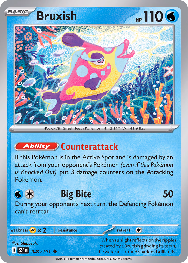 Bruxish Pokemon card (049/191, Surging Sparks)