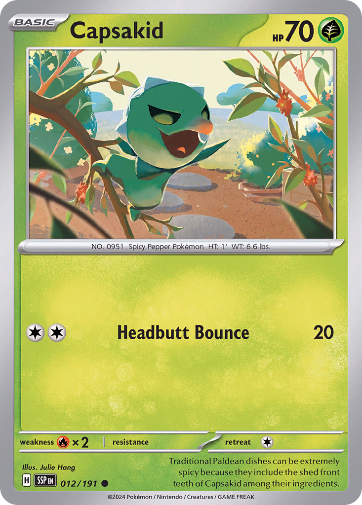 Capsakid Pokemon card (012/191, Surging Sparks)