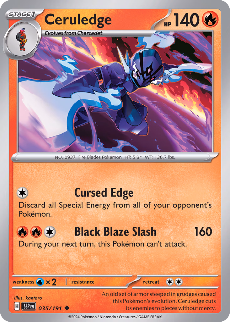 Ceruledge Pokemon card (035/191, Surging Sparks)