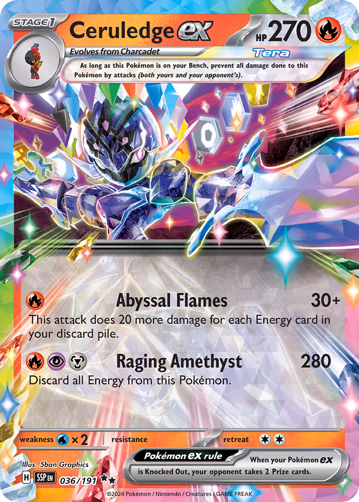 Ceruledge ex Pokemon card (036/191, Surging Sparks)