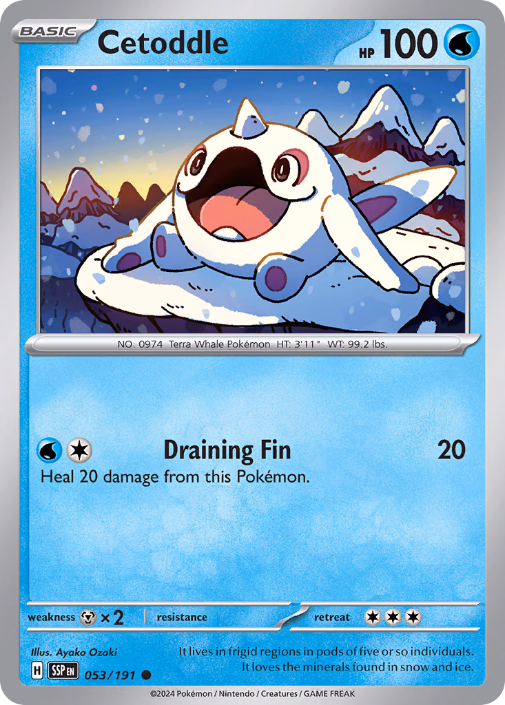 Cetoddle Pokemon card (053/191, Surging Sparks)