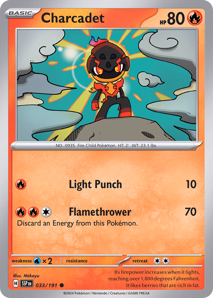Charcadet Pokemon card (033/191, Surging Sparks)