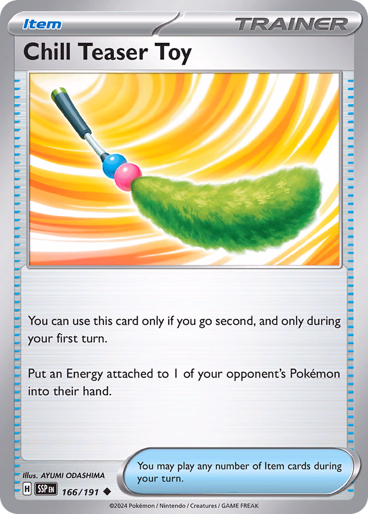 Chill Teaser Toy Pokemon card (166/191, Surging Sparks)