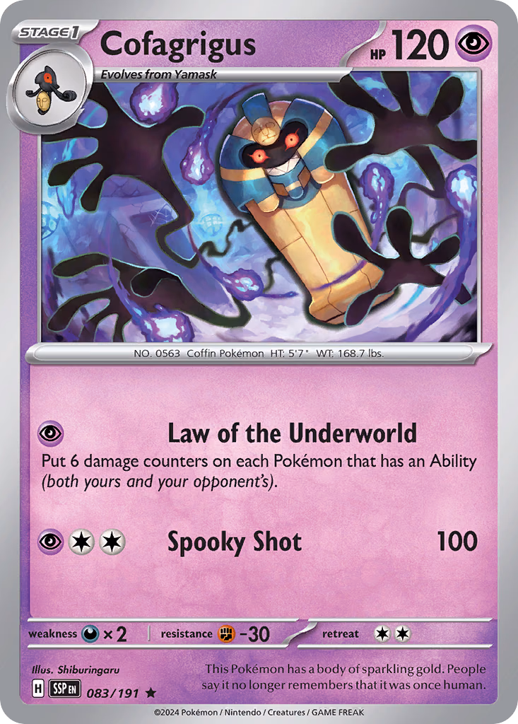 Cofagrigus Pokemon card (083/191, Surging Sparks)
