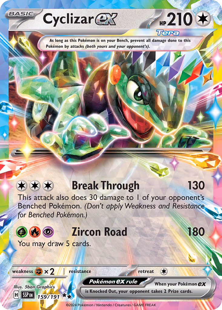 Cyclizar ex Pokemon card (159/191, Surging Sparks)