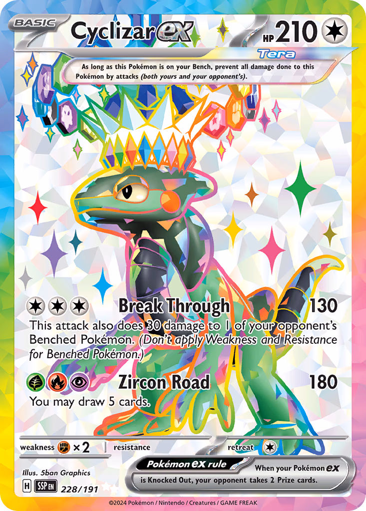 Cyclizar ex Pokemon card (228/191, Surging Sparks)