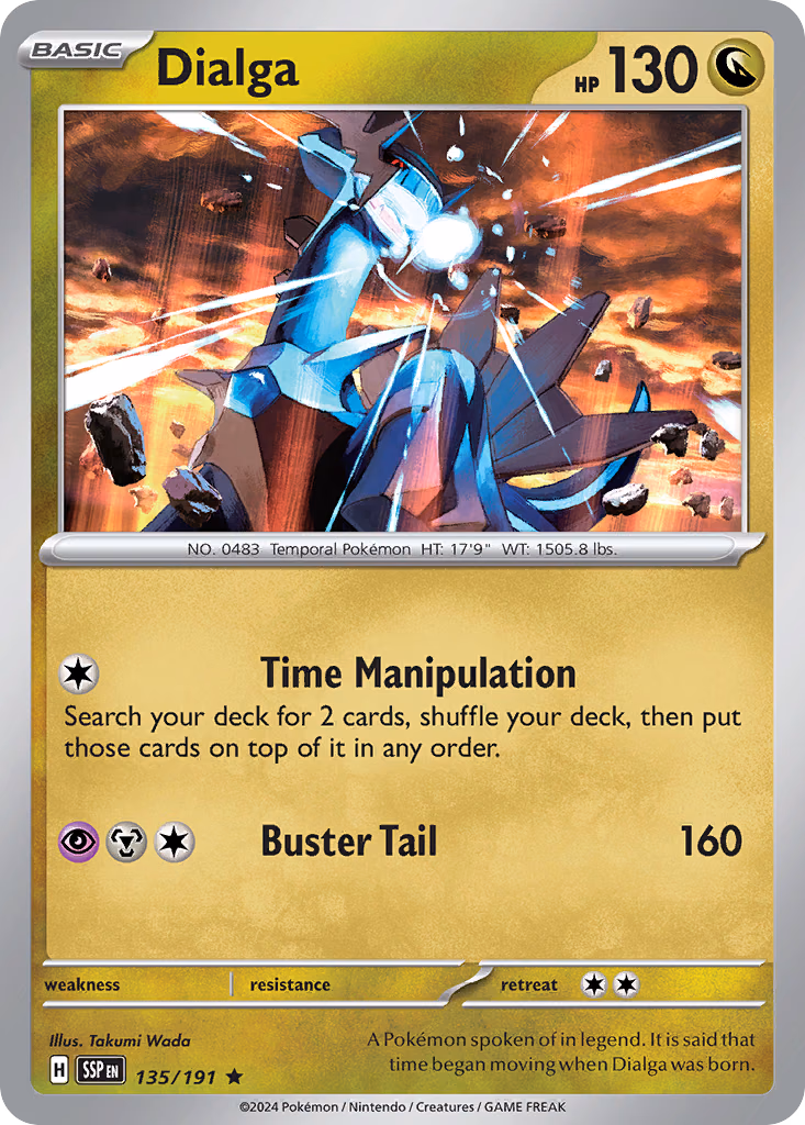 Dialga Pokemon card (135/191, Surging Sparks)