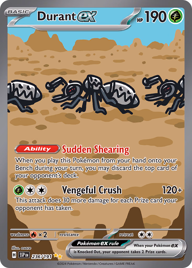 Durant ex Pokemon card (236/191, Surging Sparks)