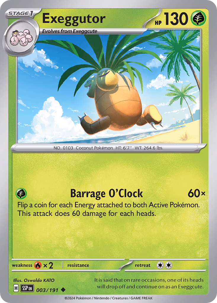 Exeggutor Pokemon card (003/191, Surging Sparks)