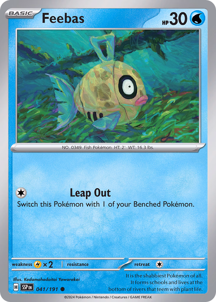 Feebas Pokemon card (041/191, Surging Sparks)