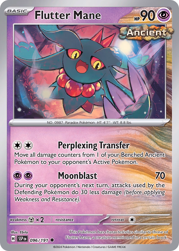 Flutter Mane Pokemon card (096/191, Surging Sparks)