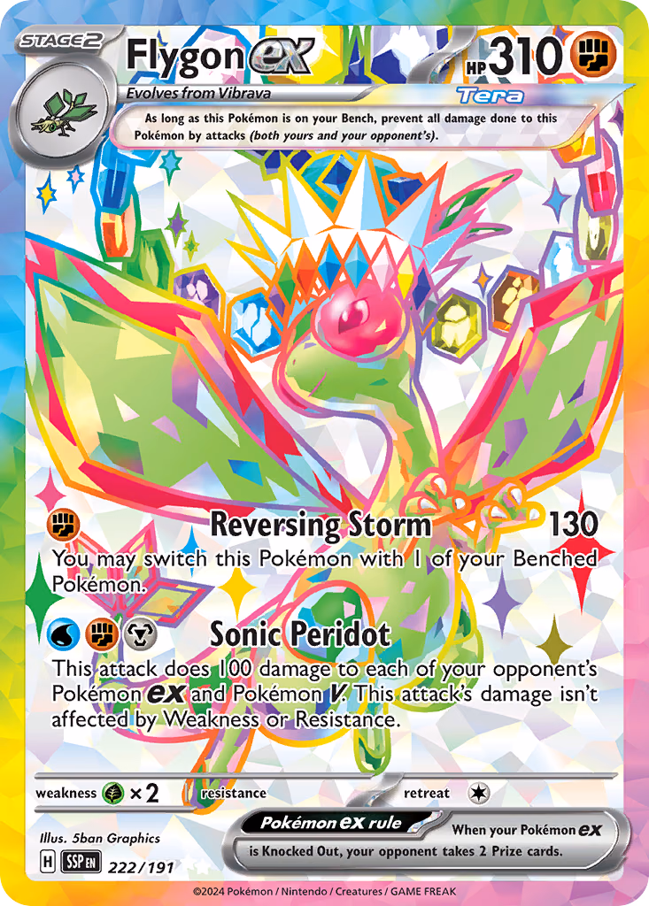 Flygon ex Pokemon card (222/191, Surging Sparks)