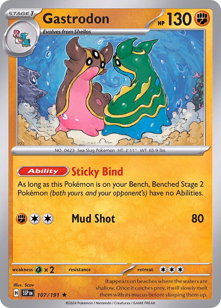 Gastrodon Pokemon card (107/191, Surging Sparks)