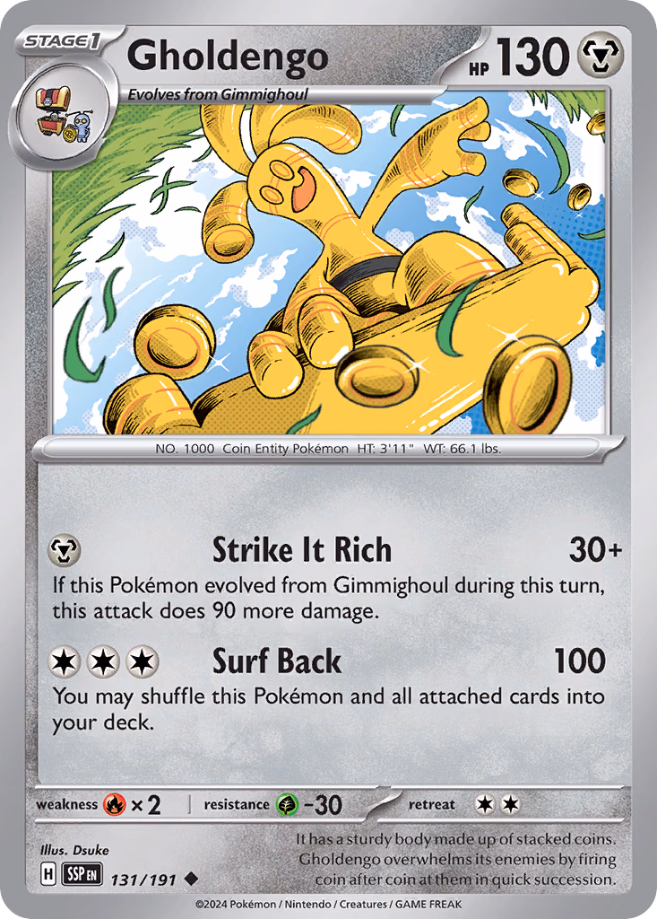 Gholdengo Pokemon card (131/191, Surging Sparks)