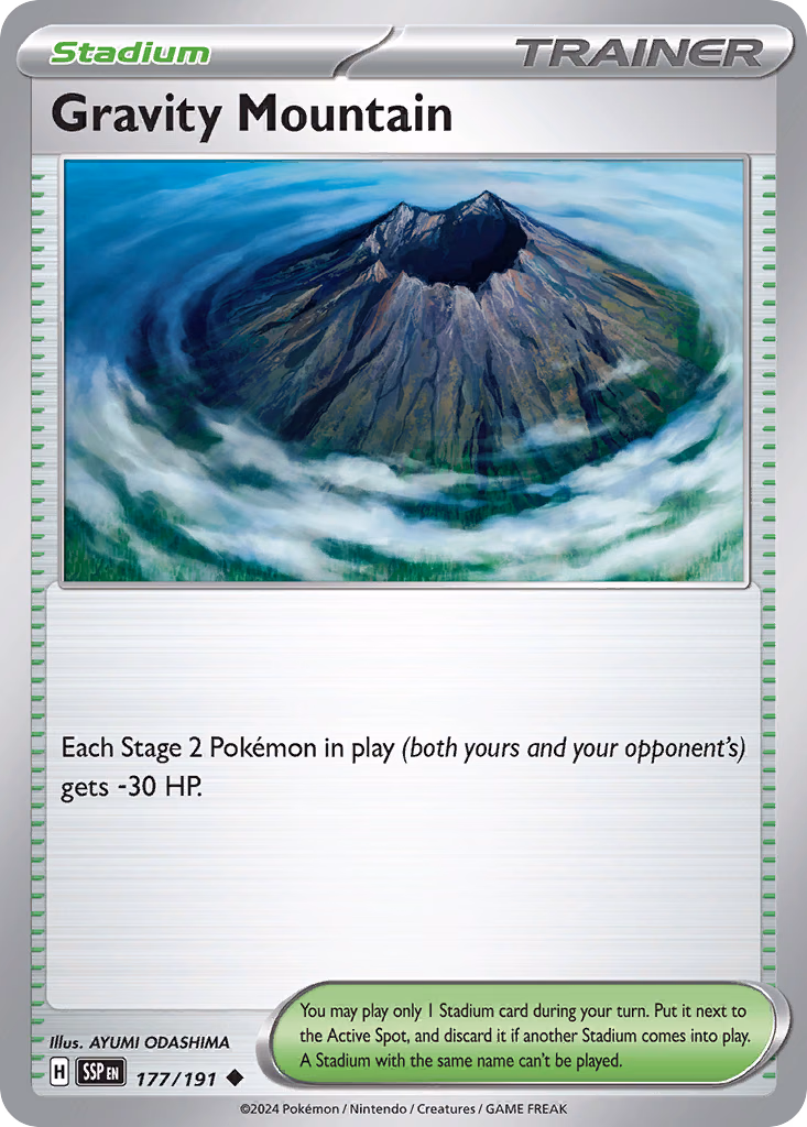 Gravity Mountain Pokemon card (177/191, Surging Sparks)