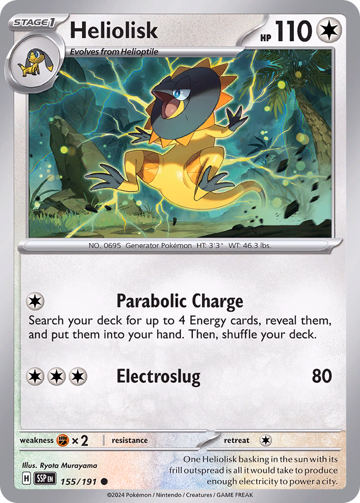 Heliolisk Pokemon card (155/191, Surging Sparks)