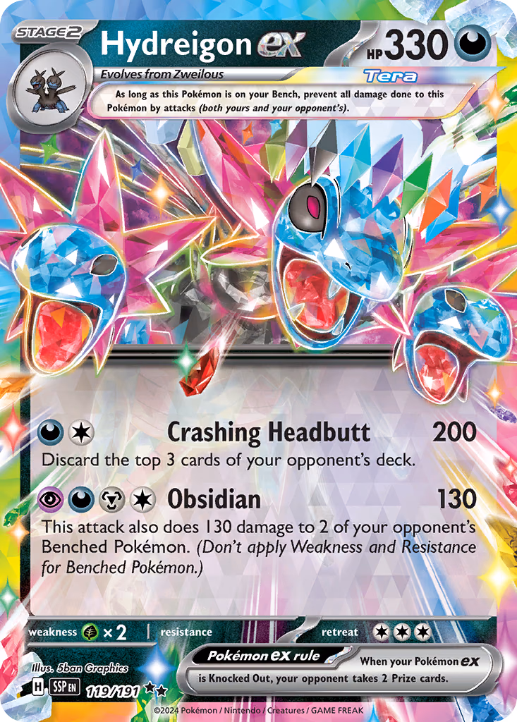 Hydreigon ex Pokemon card (119/191, Surging Sparks)