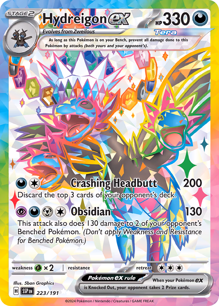 Hydreigon ex Pokemon card (223/191, Surging Sparks)