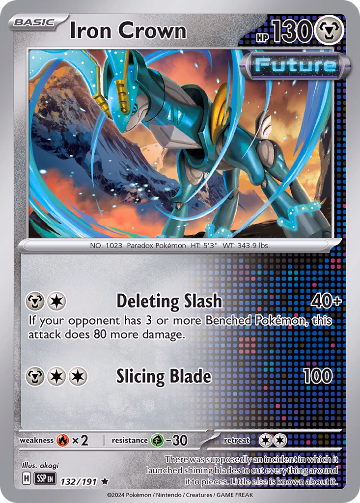 Iron Crown Pokemon card (132/191, Surging Sparks)