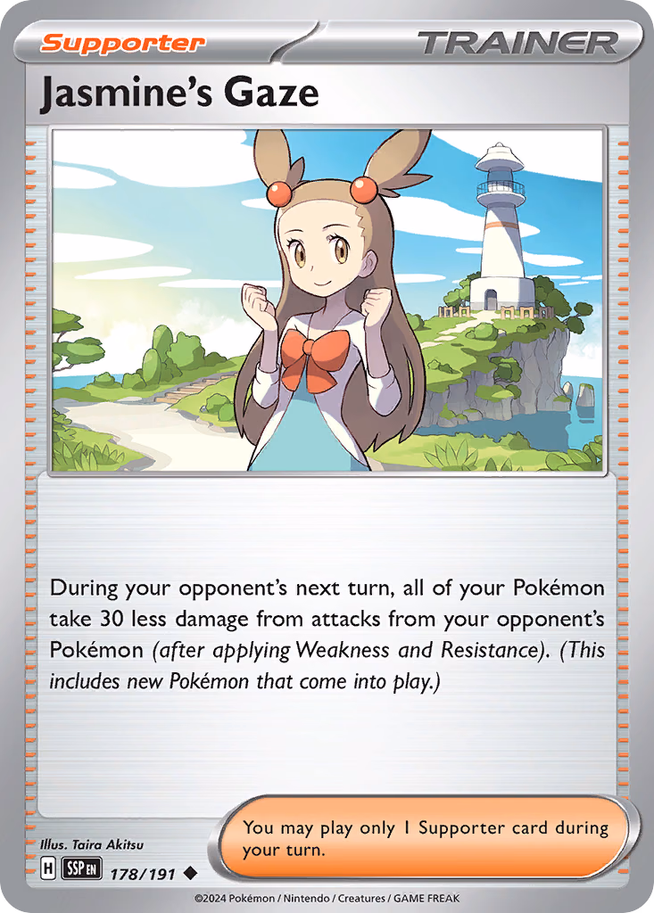 Jasmine's Gaze Pokemon card (178/191, Surging Sparks)