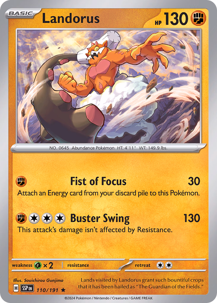 Landorus Pokemon card (110/191, Surging Sparks)