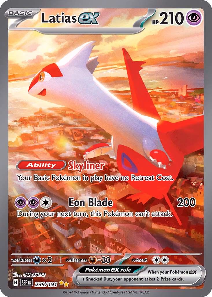 Latias ex Pokemon card (239/191, Surging Sparks)