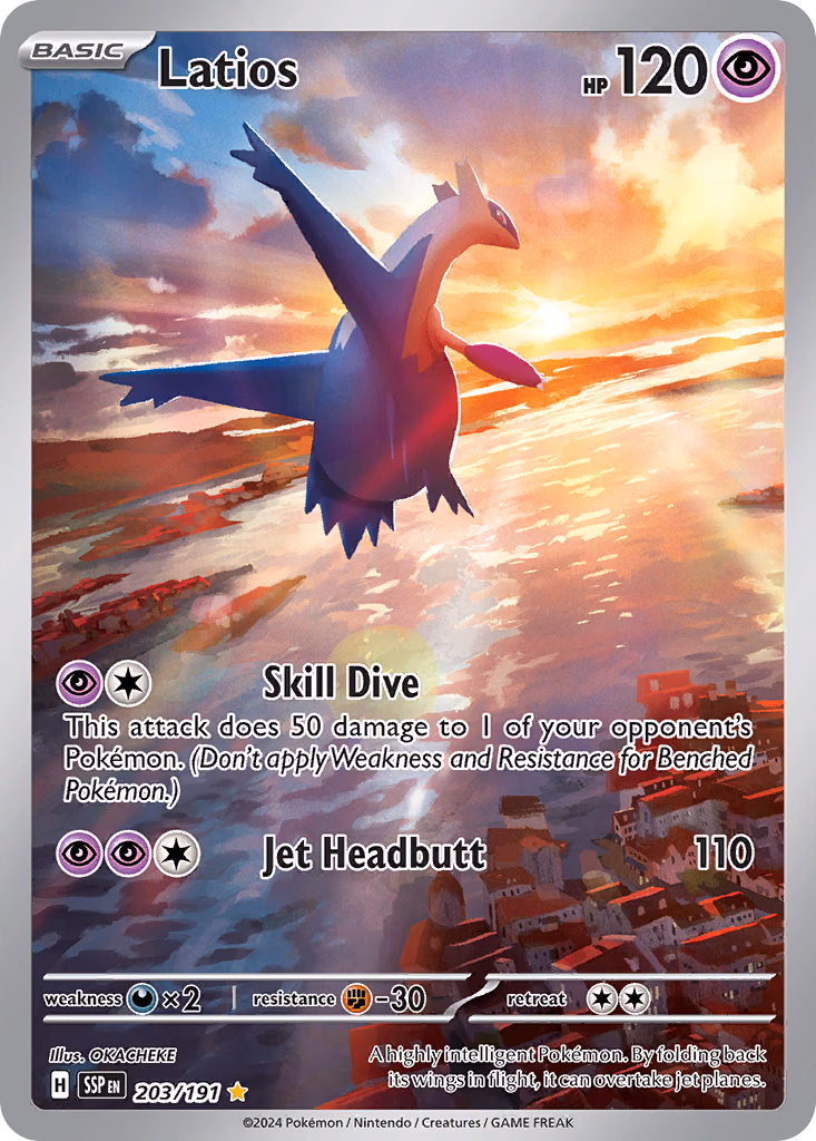 Latios Pokemon card (203/191, Surging Sparks)