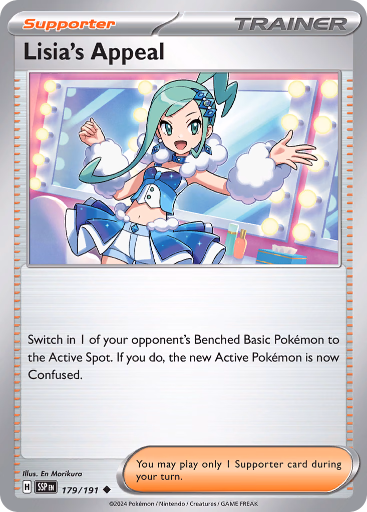 Lisia's Appeal Pokemon card (179/191, Surging Sparks)