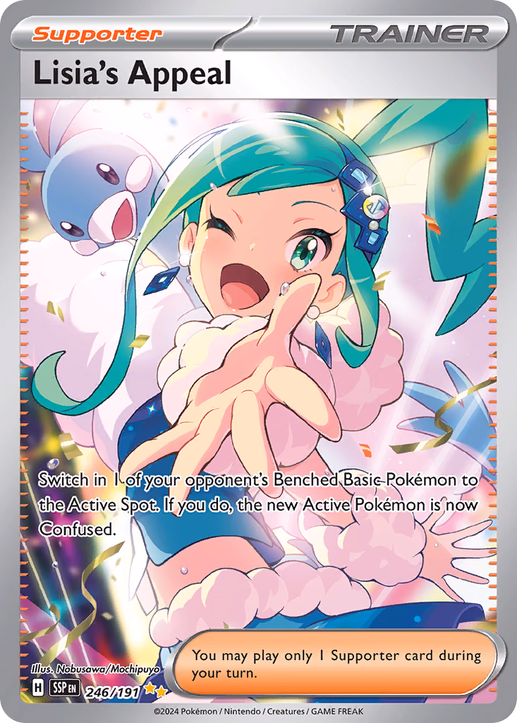 Lisia's Appeal Pokemon card (246/191, Surging Sparks)